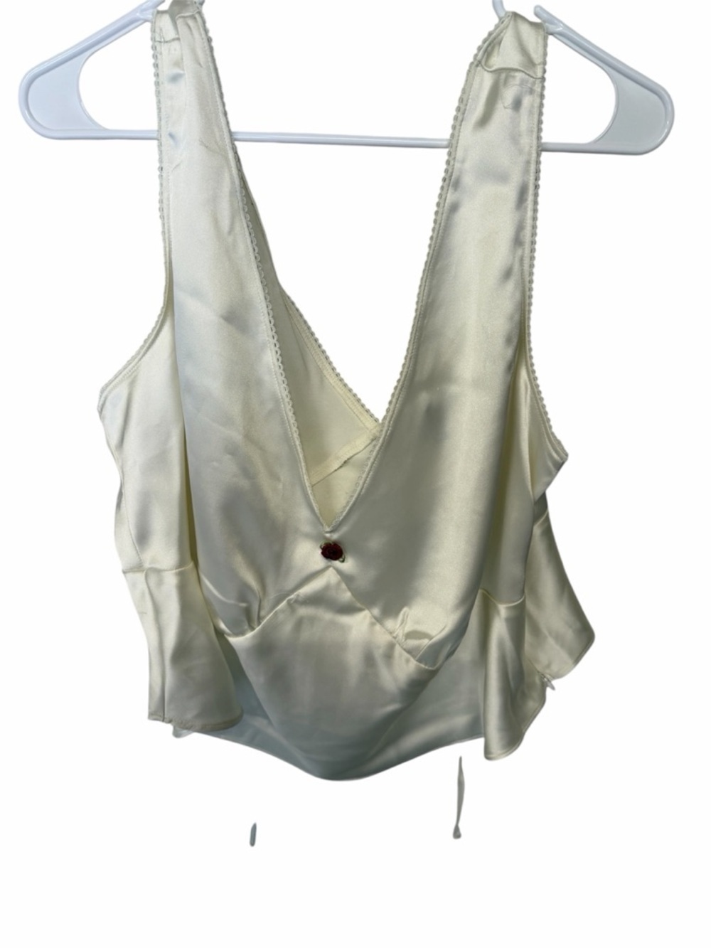 Bundle 2 Cropped Corset Tops XXL Satin & Structured Black + Ivory - Picture 7 of 10